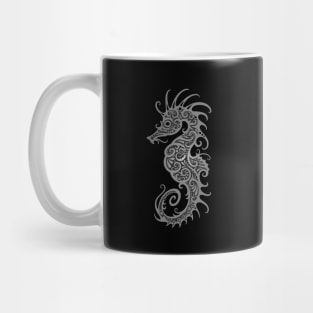 Intricate Dark Tribal Seahorse Design Mug